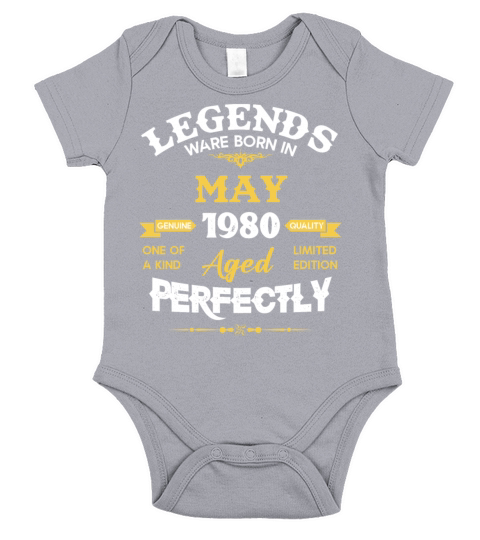 Vintage Aged To Perfection May 1980 Short Sleeve Baby One-Piece