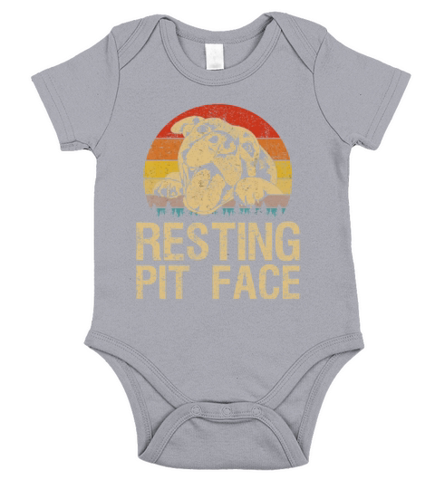 Vintage Pitbull Resting Pit Face - Pitbull Lovers Short Sleeve Baby One-Piece