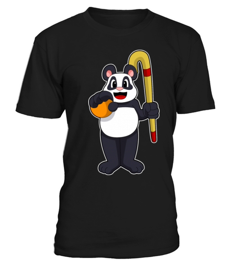Panda At Hockey With Hockey Bat T-Shirt Unisex