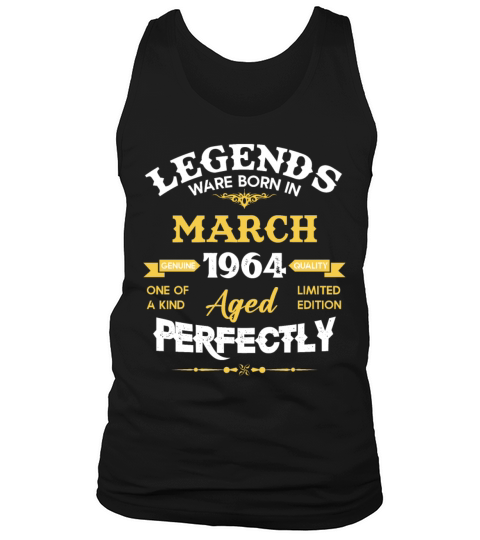 Vintage Aged To Perfection March 1964 Tank Top Unisex