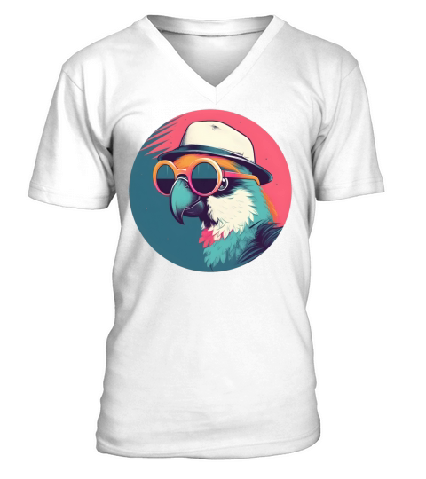 80s 90s Parrot Lovers Vintage V-Neck T-shirt