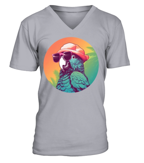 Retro Vintage Parrot Lovers Style V-Neck T-shirt