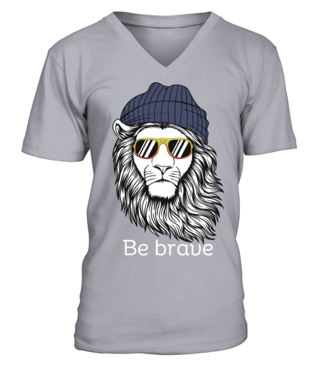 Roaring Creativity Fearless Design for the Lionhea V-Neck T-shirt