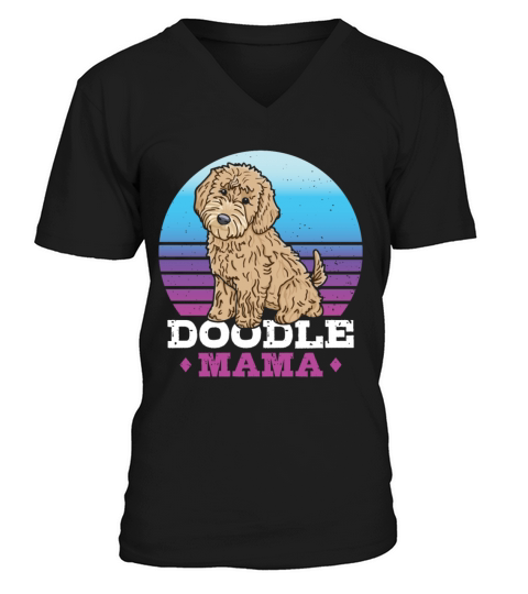 Womens Doodle Mama Labradoodle Goldendoodle V-Neck T-shirt