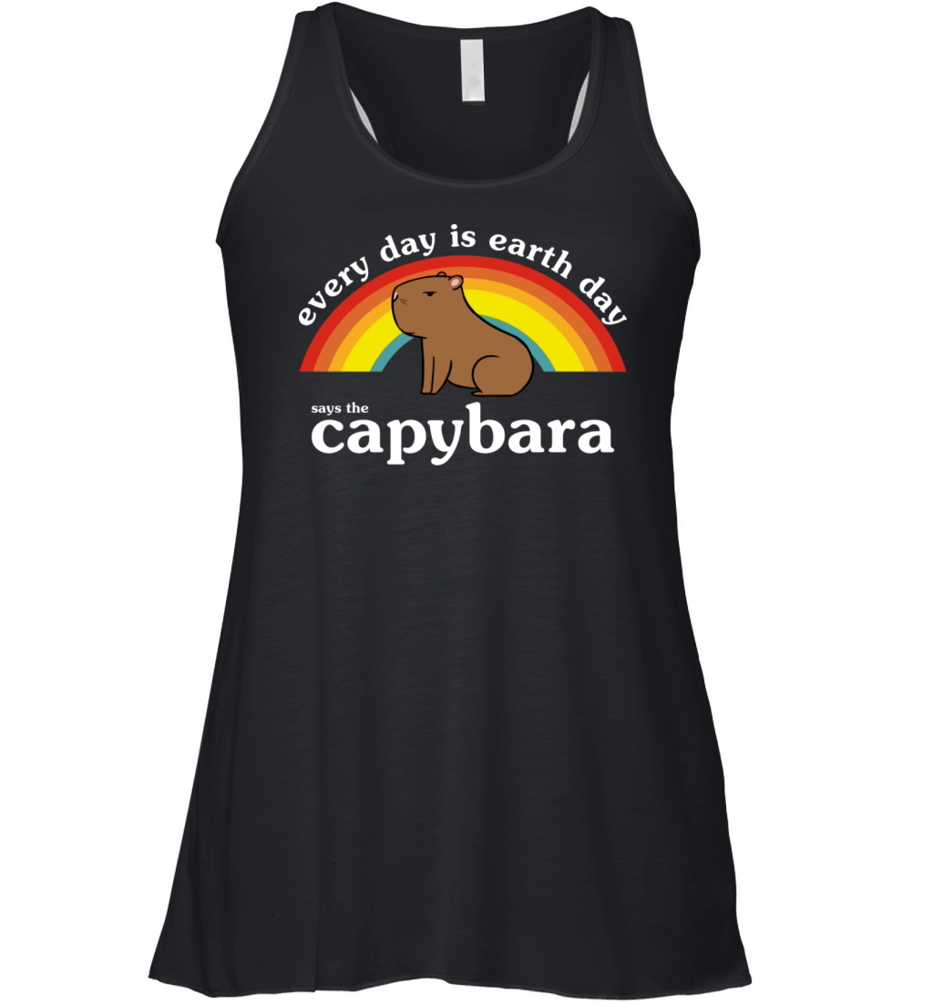 Every Day is Earth Day Says the Capybara Women's Flowy Tank Top