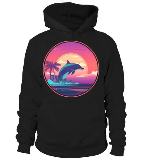 Retro Dolphin Lovers Vintage Hoodie Unisex