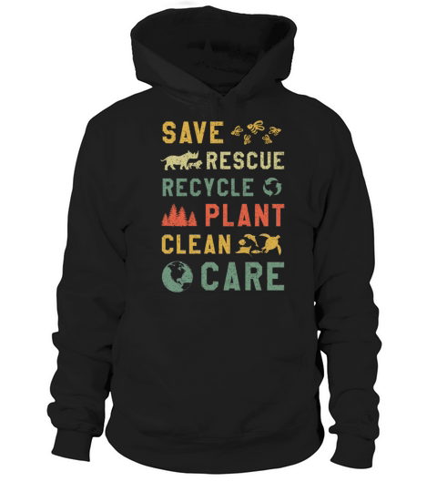 Retro Vintage Bee Save Nature Oceans Day Earth Day Hoodie Unisex