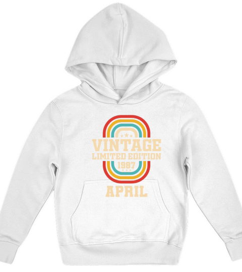 36th birthday April vintage 1987 vintage Kids Hoodie