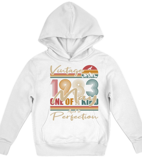 40th birthday may 1983 vintage 1983 Kids Hoodie