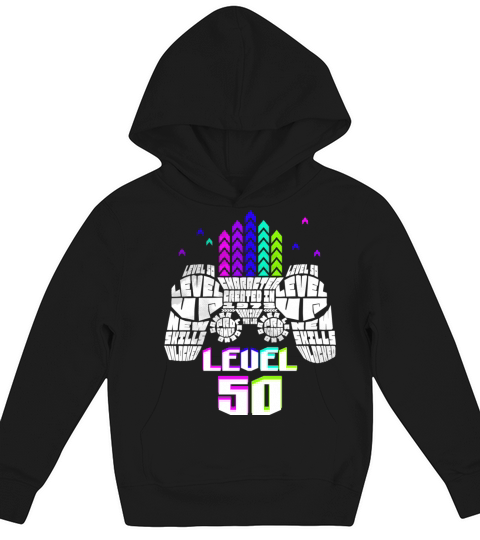 Geek Level 50 Unlocked 1973 50th Birthday Gamer Kids Hoodie