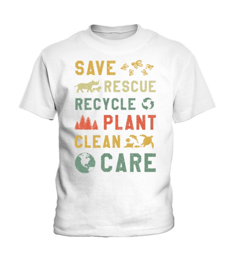 Retro Vintage Bee Save Nature Oceans Day Earth Day Kids T-Shirt