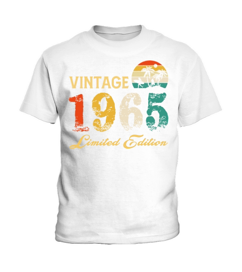 Vintage 1965 Limited Edition Born In 1965 Birthday Kids T-Shirt