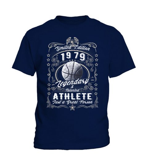 Vintage 1979 Basketball Birthday Gift Sport Hobby Kids T-Shirt