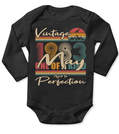 40th birthday may 1983 vintage 1983 Long Sleeve Baby One-Piece
