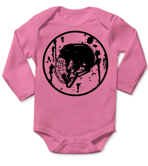 blood spattered hockey helmet Long Sleeve Baby One-Piece