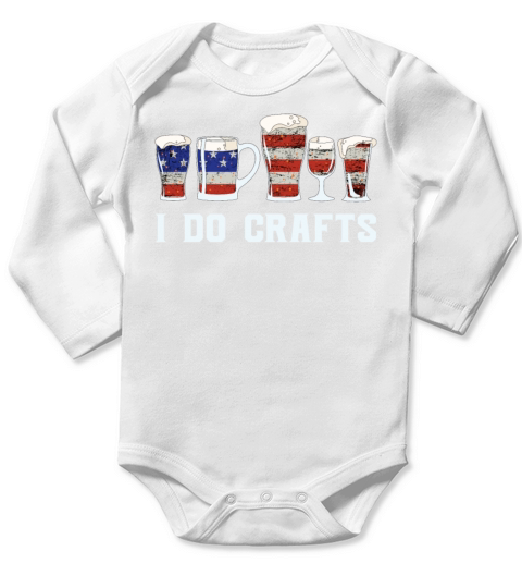 I Do Crafts American Flag 4th of July Brew Craft Long Sleeve Baby One-Piece