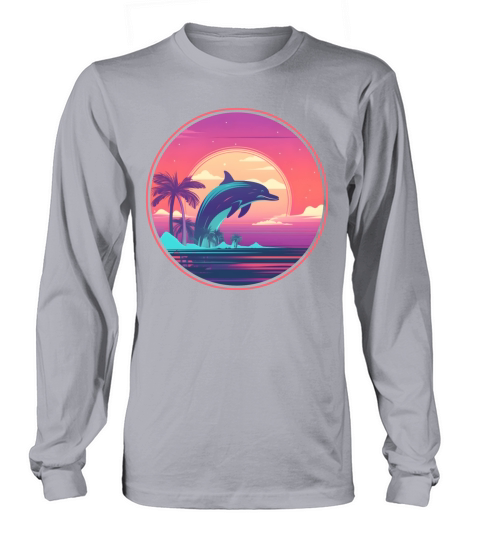 Retro Dolphin Lovers Vintage Long sleeved Unisex