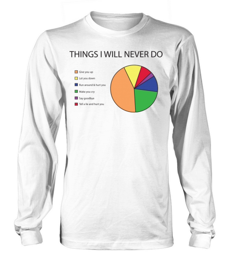 Things I will never do pie chart Long sleeved Unisex
