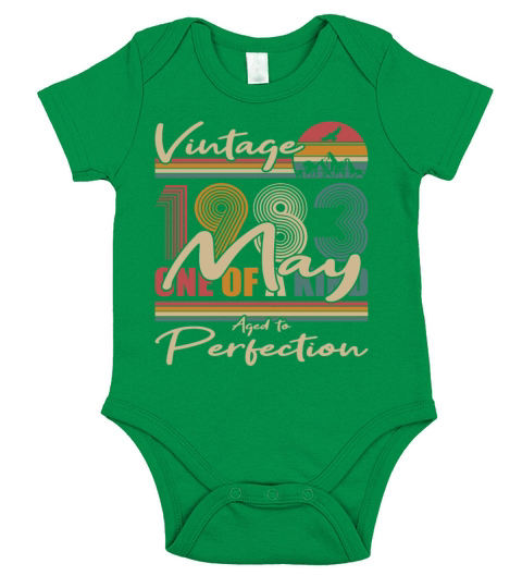 40th birthday may 1983 vintage 1983 Short Sleeve Baby One-Piece