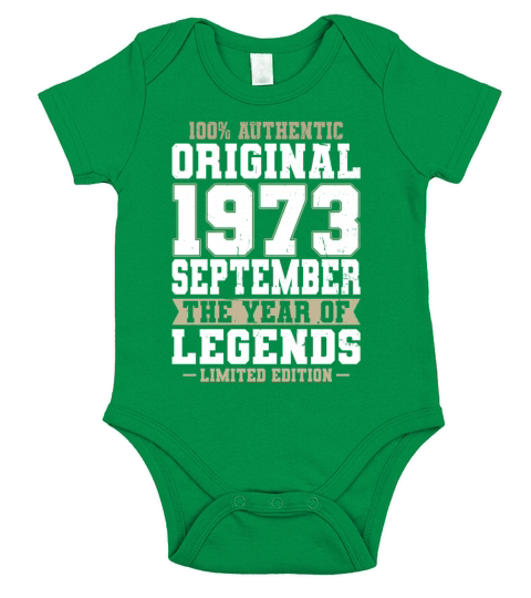 50th birthday september 1973 original 1973 Short Sleeve Baby One-Piece