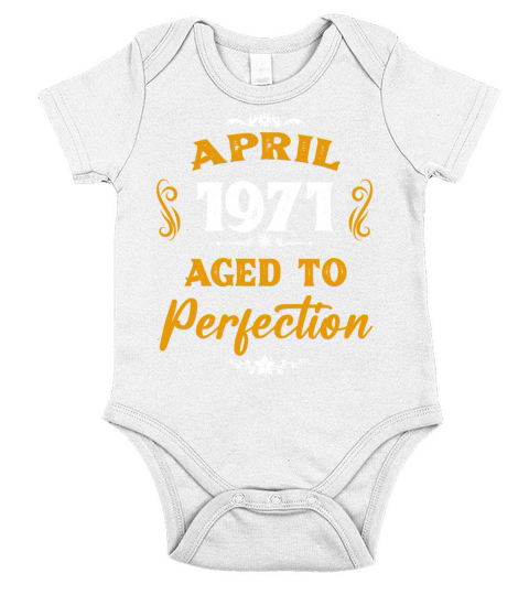 April 1971 Vintage Birthday Present Short Sleeve Baby One-Piece