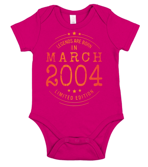 Birthday March 2004 Limited Edition Vintage Short Sleeve Baby One-Piece
