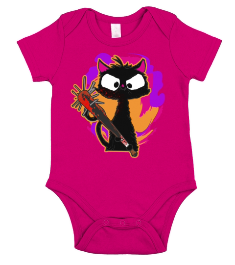 Halloween Retro Cat Vintage Cat Short Sleeve Baby One-Piece
