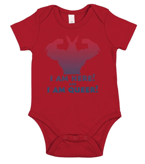 I Am Here And I Am Queer LGBT Costumed Short Sleeve Baby One-Piece