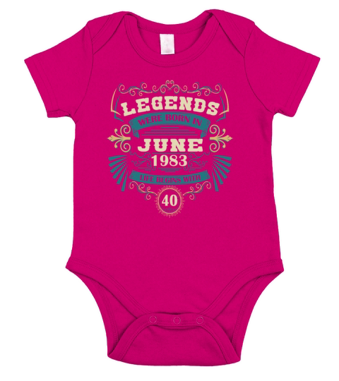 Legend 40 June 1983 Vintage Short Sleeve Baby One-Piece