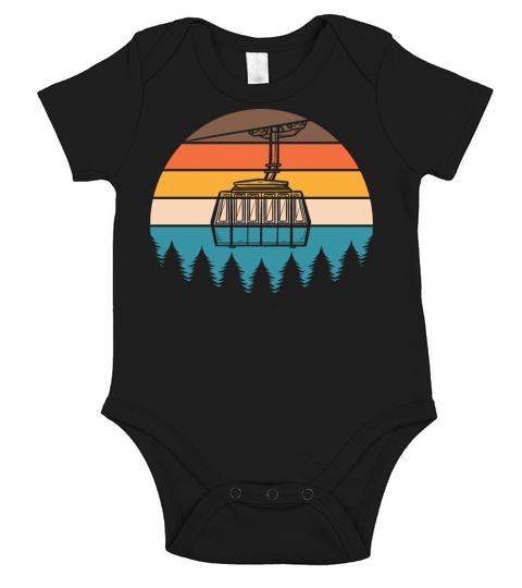 Retro Cable Car I Bergbahn I Gondel Short Sleeve Baby One-Piece
