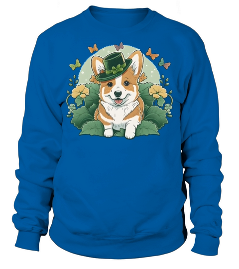 Corgi Lover Shamrock Happy St Patricks Day Sweatshirt Unisex