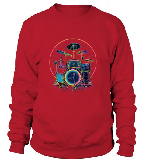 Drummer Drum Set 80s Retro Vintage Drumming Drums Sweatshirt Unisex