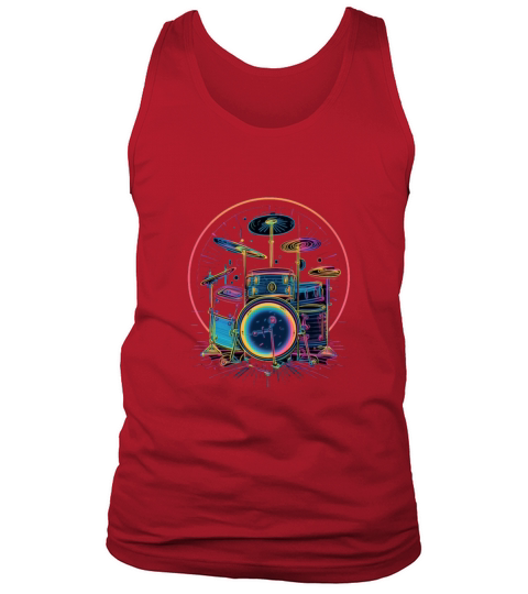 Drummer Drum Set 80s Retro Vintage Drumming Drums Tank Top Unisex