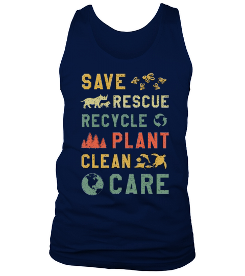 Retro Vintage Bee Save Nature Oceans Day Earth Day Tank Top Unisex