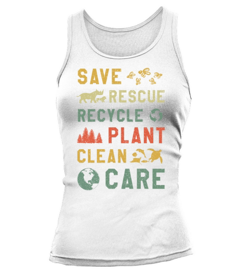 Retro Vintage Bee Save Nature Oceans Day Earth Day Tank top Woman