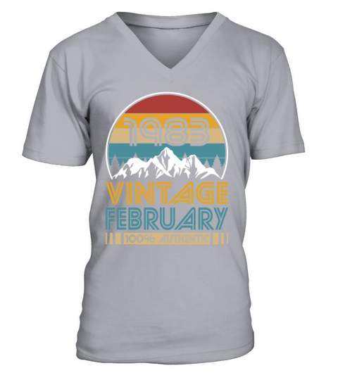 40th birthday february 1983 vintage 1983 V-Neck T-shirt