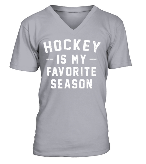Hockey Is My Favorite Season Vintage Distressed V-Neck T-shirt