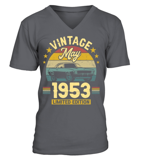 May 1953 70 Years Old Vintage 70th Birthday V-Neck T-shirt