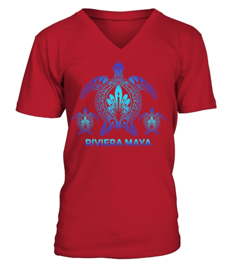 Vintage Riviera Maya Mexico MX Turtle Souvenirs V-Neck T-shirt