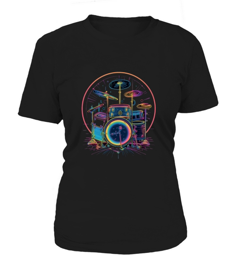 Drummer Drum Set 80s Retro Vintage Drumming Drums Women's T-Shirt