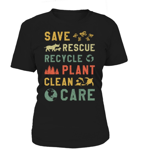 Retro Vintage Bee Save Nature Oceans Day Earth Day Women's T-Shirt