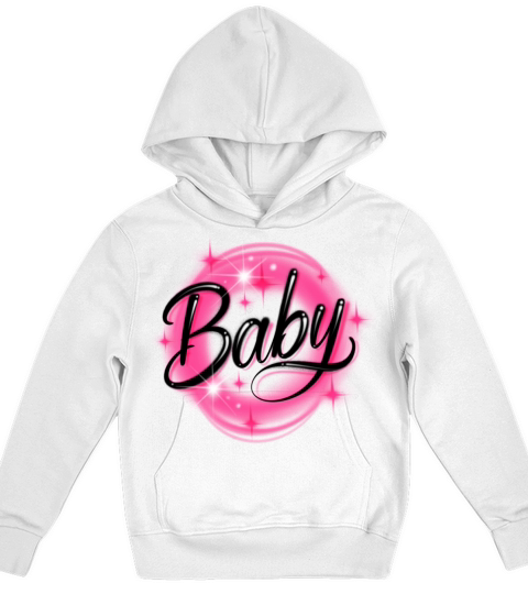 Baby Pink Stars Airbrushed Vintage Kids Hoodie