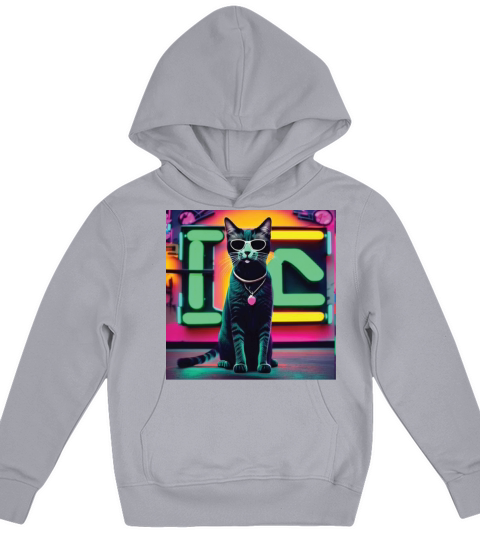 cat daddy black cat vintage eighties style Kids Hoodie