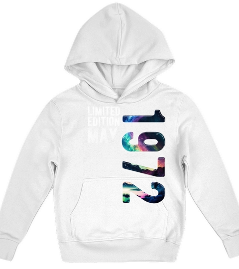 Limited Edition 1972 May Birthday Polar Lights Kids Hoodie