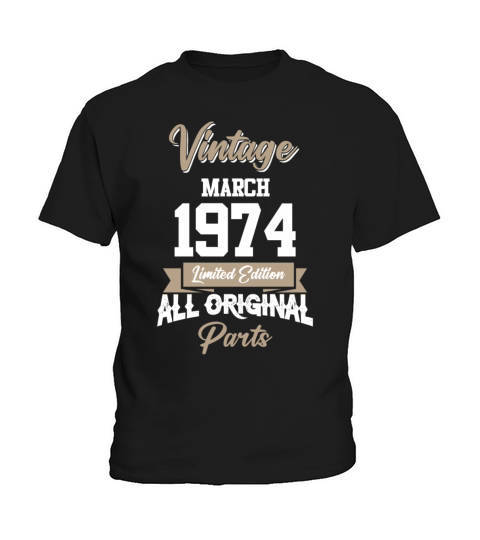 March 1974 Vintage Birthday Present Kids T-Shirt