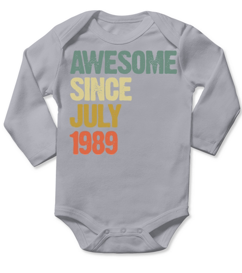 Distressed Vintage Awesome Since July 1989 Long Sleeve Baby One-Piece