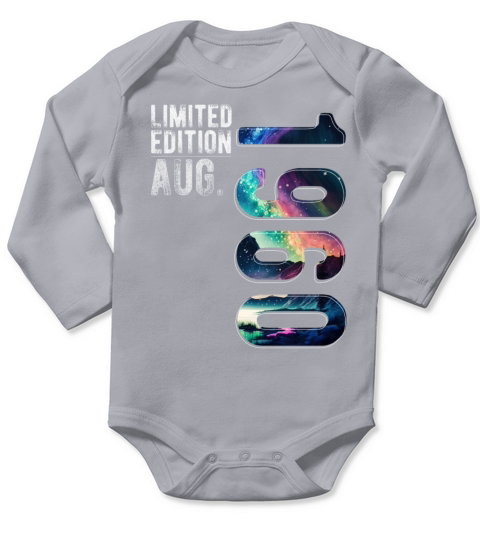Limited Edition 1960 August Birthday Polar Lights Long Sleeve Baby One-Piece