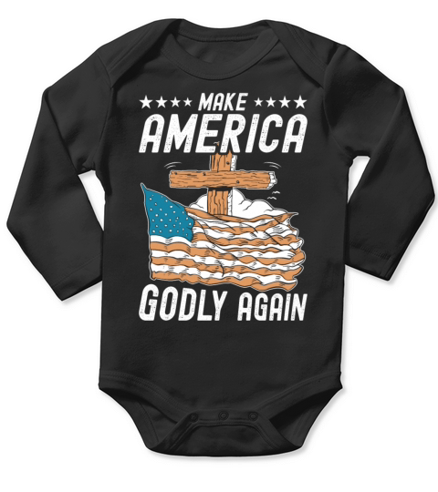 Make America Godly Again Christianity Symbol Long Sleeve Baby One-Piece