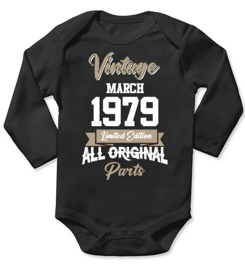 March 1979 Vintage Birthday Present Long Sleeve Baby One-Piece