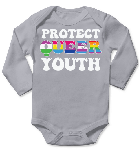 Protect Queer Youth LGBT Awareness Long Sleeve Baby One-Piece